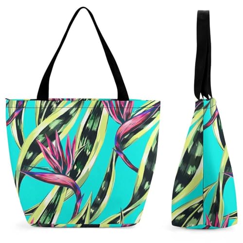 Sac à main Feuille Bleue en grand format pour vos voyages actifs