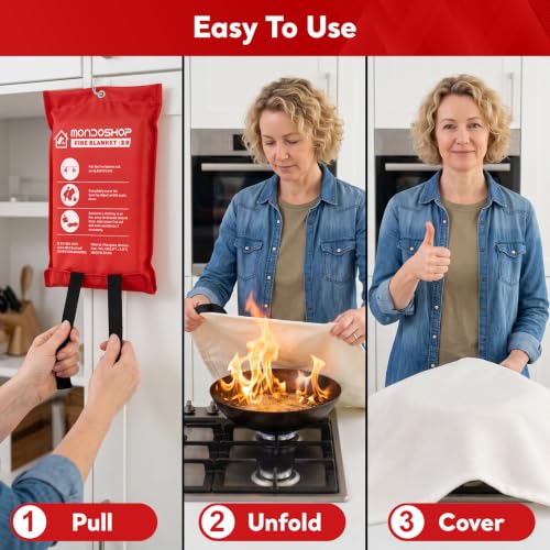 Image of Silicone Fire Blanket for Kitchen Emergency, Fire Extinguisher for Home