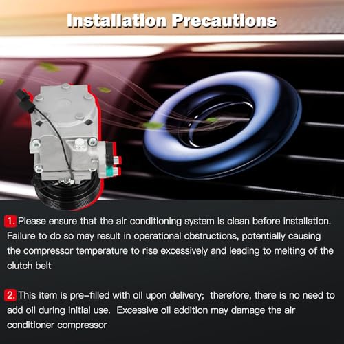 Image of cciyu Air Conditioning Compressor Fit for Hyundai Tiburon 2.7L 2003-2008 | AC Compressor Pump 57199 Powerful Cooling Quiet Operation