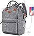 BRINCH Laptop Backpack 15.6 Inch Wide Open Computer Backpack Laptop Bag College Rucksack Water Resistant Business Travel Backpack Multipurpose Casual Daypack with USB Charging Port for Women Men,Gray