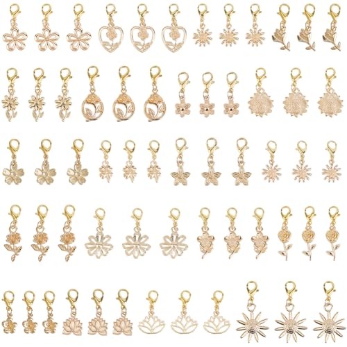 Charms à clipser coeurs ajourés en alliage or clair, l'élégance de la création