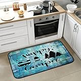 Kitchen Rugs Floor Mat Modern Teal Turquoise Abstract Non Slip Kitchen Mats Rug Runner Standing Mat Doormats for Home Decor Hallway Entryway Bathroom Living Room Bedroom 39 X 20 in
