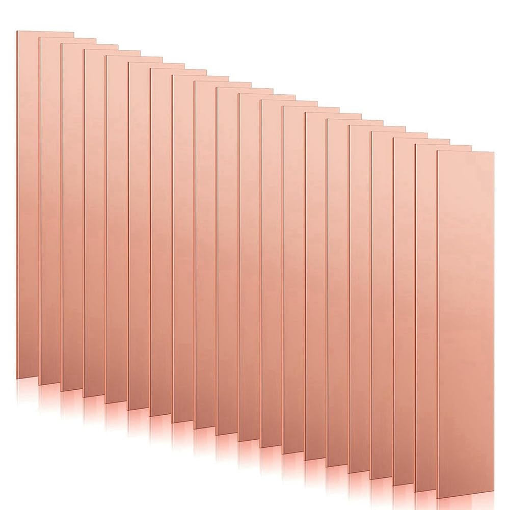 Udsknv[Ksl As Shown For Plating And Electroplating,Copper Electrode Strip 0.04" X 1" X 6", 25-Pack Pure Copper Anode Sheets