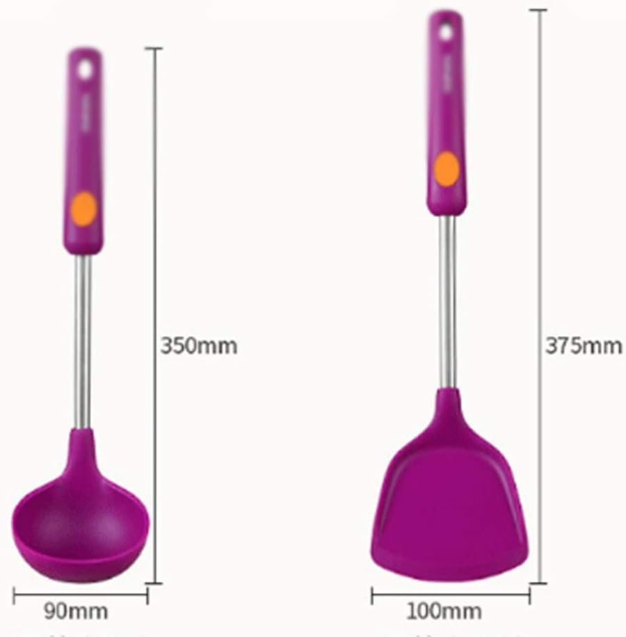 High Temperature Resistant Long Handle Silicone Large Soup Spoon Household and Stainless Steel Porridge