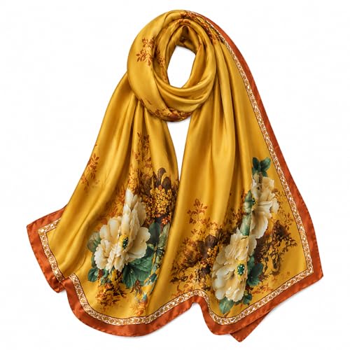 FAIRYGATE Schal Damen Blau Seidentuch Damen Schal Stola Hals