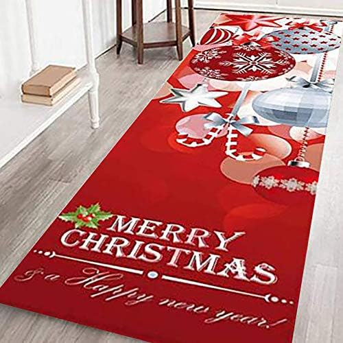 Christmas Decorations Sale Clearance Merry Christmas Rugs Merry Christmas Welcome Doormats Indoor Home Carpets Decor Merry Christmas Decorative Xmas Decor Ornaments Party Decor Gifts (J 60x180cm)