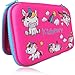 Pencil case for kids, The original brand Kidberry pen case for kids,pencil pouch, girls pencil case, Cute Unicorn 3D Unique design pencil box, comes with a matching Pom Pom key chain in a gift box