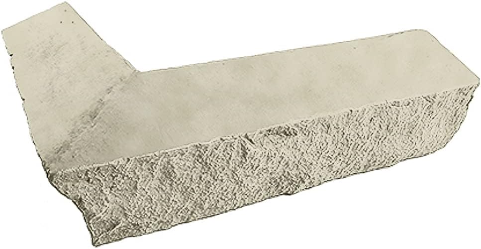 GenStone Faux Stacked Stone 90 Degree Outside Corner Panel 22.5" x 12" in Vanilla Bean Color for Do It Yourself Friendly Home Improvement Projects