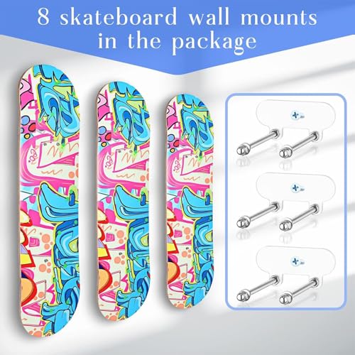 Cintres muraux pour skateboard flottants sans perçage pour ranger votre planche sans abîmer les murs - 6