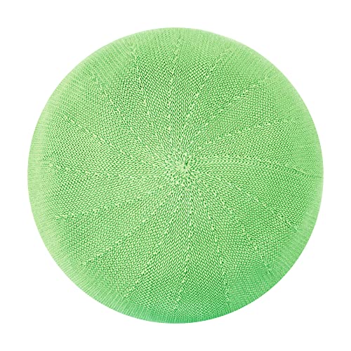 Summer Knitted Thin Beret Hat For Women Size Adjustable French Style Solid Color (Thin Light Green) #TOP3