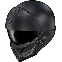 ScorpionEXO Covert 2 Open Face 3/4 Full Mode Motorcycle Helmet Bluetooth Ready Speaker Pockets Interchangeable Mouth Cover DOT Approved Solid (Matte Black - Medium)