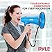Pyle 40W Megaphone Siren Bullhorn Speaker, Portable and Lightweight Automatic Bullhorn for Indoor and Outdoor Use, 800 Square Yards Projection Range, Use as Siren/Music (Blue)
