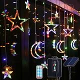 V-Dank LED ソーラー イルミネーション ライト 屋外 防水 クリスマス 飾り 星 月 3.5m 138電球(カラフル)