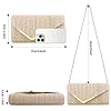 Larcenciel Sac de Plage Beige, Pochettes et Clutches Femme avec Chaîne Détachable Sac Paille Ete en Crochet, Pochette Bandoulière Femme Style Bohème pour Mariage, Vacances, Cocktail(22 x 11 x 4.5CM) #4