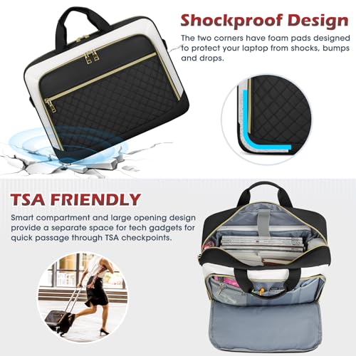 Maletín para laptop de 17.3 pulgadas impermeable unisex con diseño acolchado grande 5