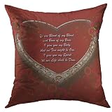Mugod Pillow Cases Outlander Gaelic Wedding Vow Blood of My Red Highland Throw Pillow Cover for Men