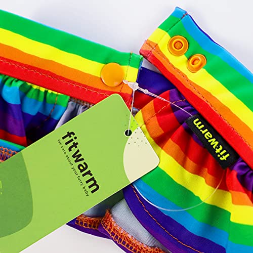 Fitwarm Rainbow Dog Bikini Set, Hawaiian Beach Swimsuit, Summer Dog Clothes For Small Dogs Girl, 2 Piece Dog Suit For Swimming And Bathing, Pet Luau Outfit, Multicolored, Small #TOP4