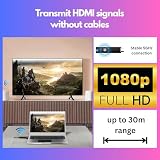 Orbsmart Nano HDMI Extender | zestaw bezprzewodowej transmisji radiowej | Full HD 1080p bez opóźnień (Plug & Play) | łączy komputer, laptop, konsolę z projektorem lub telewizorem (30 m)