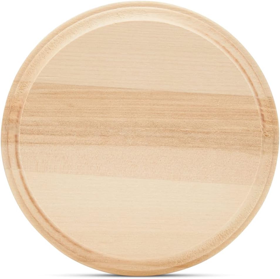 Round Wooden Discs 5 inch, Pack of 2 Unfinished Wood Coasters for Crafts, Modern Coasters, Wood Rounds for Crafts, by Woodpeckers