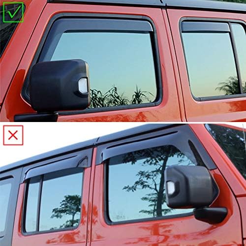 Side Window in-Channel Deflectors Ventvisor Visor Compatible with 2018-2022 Jeep Wrangler JL Accessories (2-Door)