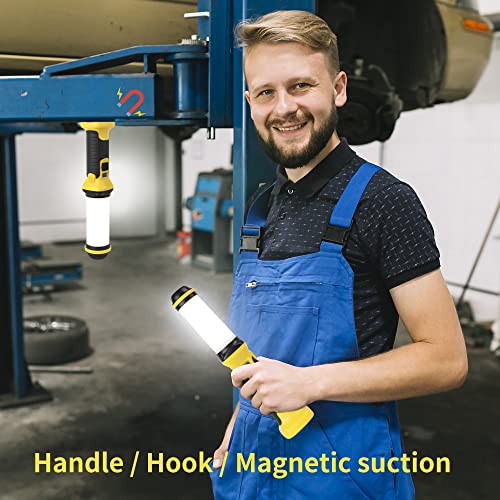 Led Work Light Rechargeable Portable Flashlight Magnetic 2000 Lumens 4400Mah Handheld Worklight Outdoors Car Inspection Light With Hook For Camping Hiking Car Repair Machine Emergency #TOP1