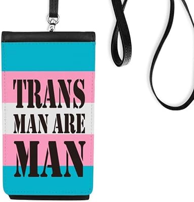 Trans Man Support LGBT Transgender Phone Wallet Purse Hanging Mobile Pouch Black Pocket