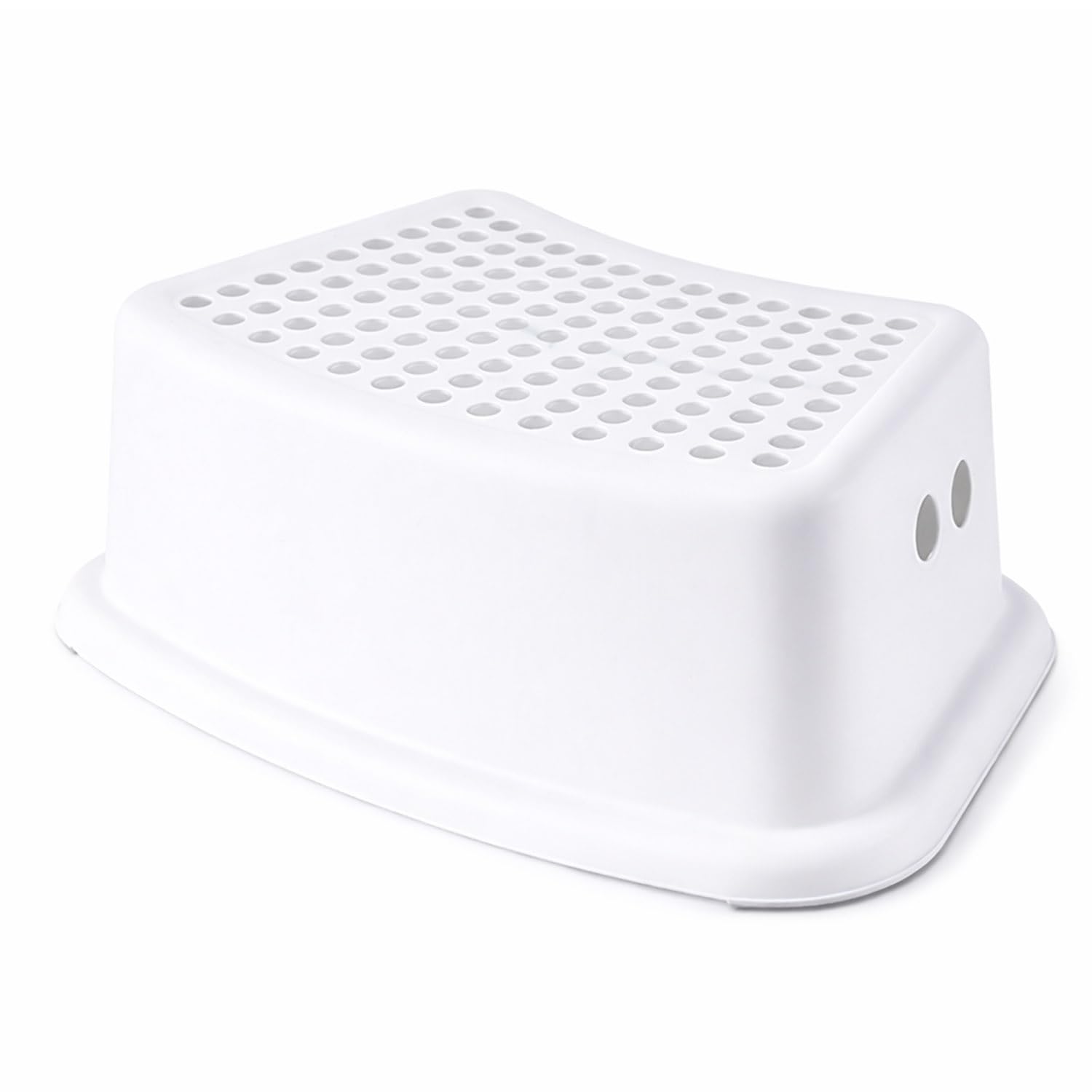 Thrink Toddler Step Stool, Non-Slip Kids Bathroom Stool with Anti Slip Feet, Strong PP Plastic Booster Step with Side Handles, Ideal for Toilet Training, Sink & Kitchen Helper, Grey
