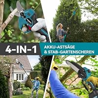 Yofidra 4-IN-1 Akku Kettensäge & Astschere mit Teleskop, blau – Ansicht 2
