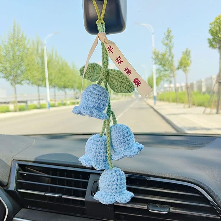 Pendentif Rétroviseur Voiture Bohème Tissé Main - Corde Coton Et Perles Bois - Diffuseur Huiles Essentielles - Déco Intérieur - 11