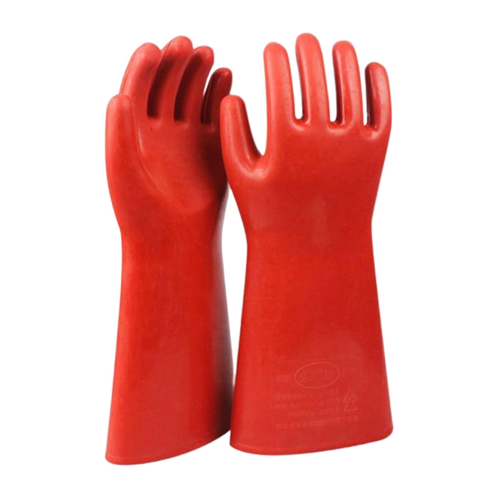 Oshhni 1 Paar Isolierhandschuhe aus Gummi, elektrischer Schutz, geschickter Hochspannungs-Lineman, wasserdichter Haushaltsarbeitshandschuh für Elektriker im, 12 kV