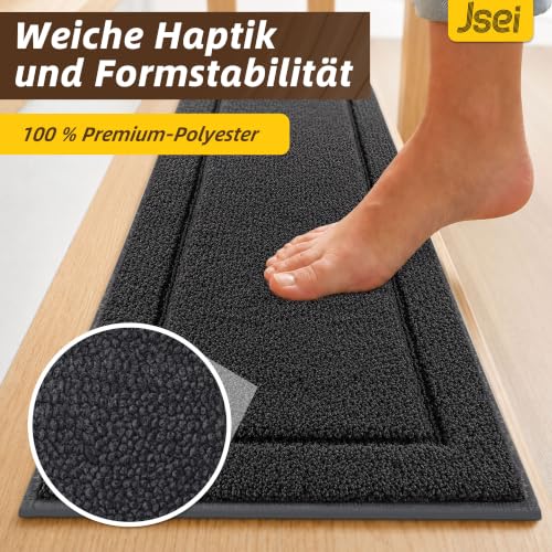JSEI Stufenmatten rutschfest, Waschbar, 20 x 76cm, 4 Stück Dunkelgrau – Ansicht 3