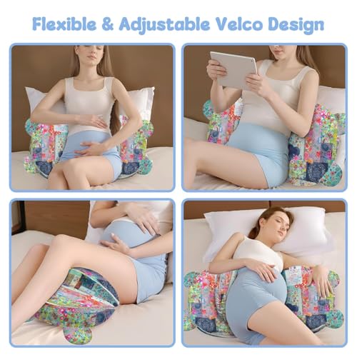Image of Pregnancy Pillow for Sleeping,Maternity Pillow with Cooling,Maternity Support for Back and Hip Relief,Soft and Comfortable Wedge Pregnancy Pillows Side Sleeping Support for Belly with Removable Cover