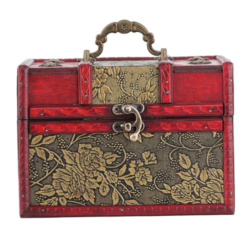 Listado de Cofres , tabla con los diez mejores. 50 Caja de Almacenamiento Retro de Joyería, Cajas de Joyería para Mujeres y Niñas Organizadora Portátil de Madera Joyería Antigua Decorativa para Aretes Pulseras Anillos