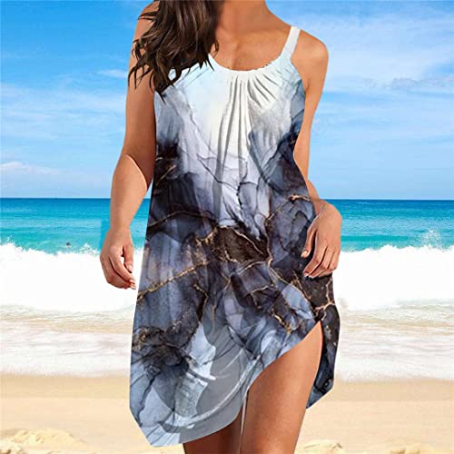 Mini robe patineuse sans manches avec impression numérique haute définition - 4