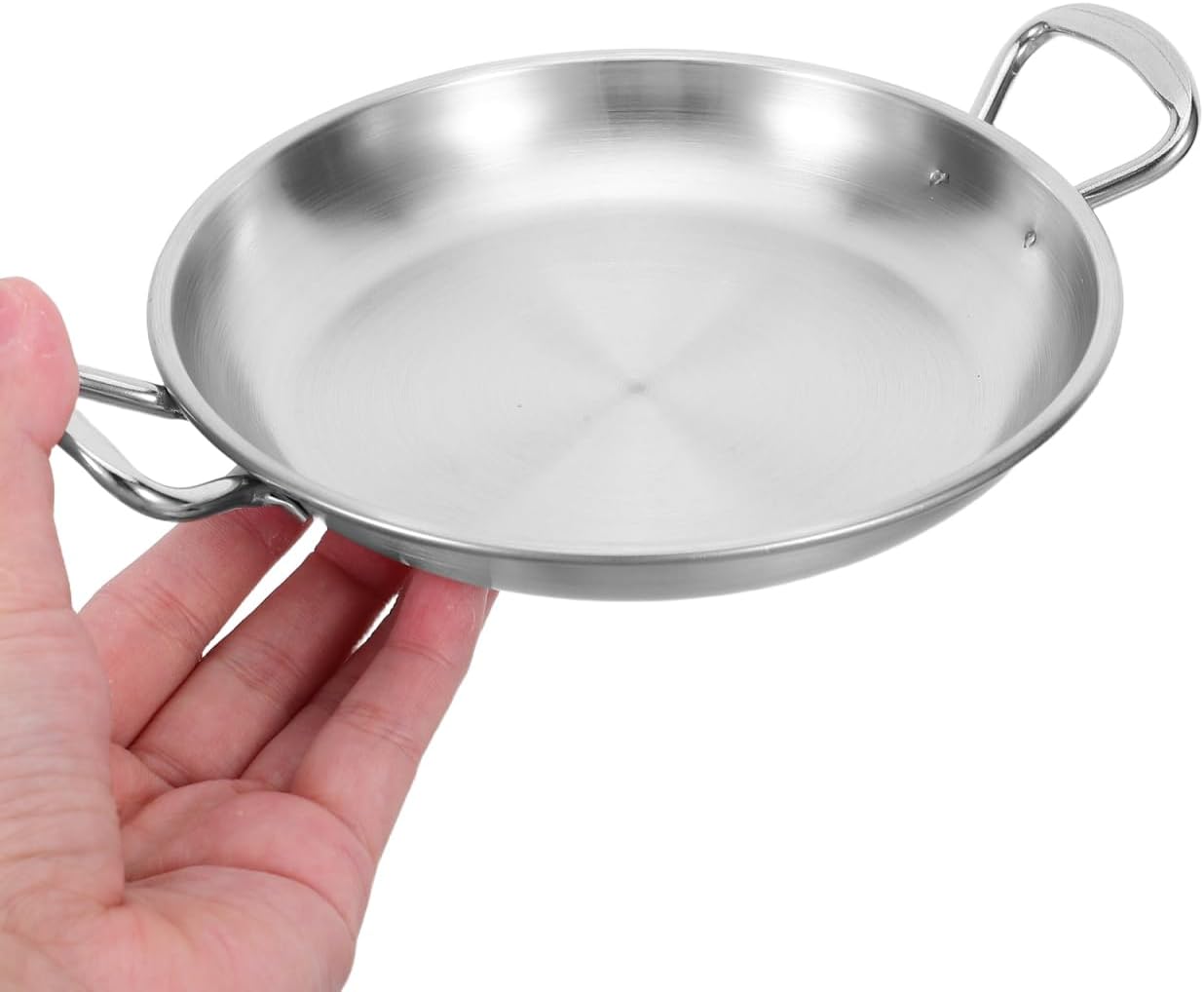 PRETYZOOM Stainless Steel Food Plate with Double Handles Snack Fruit Serving Tray Appetizer Plate for Family Gatherings Parties Weddings Bars Restaurants Serving Dessert Steak Breakfast