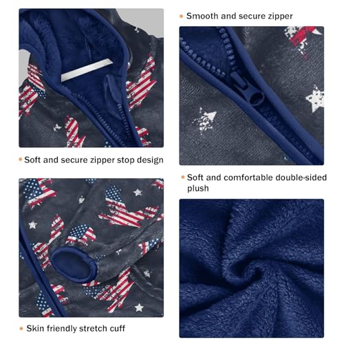 Eagle and American Flag Girls Fleece Jacket Girls Fall Jacket Girls Zip Up Hoodie Girls Sherpa Jacket 2-10T3