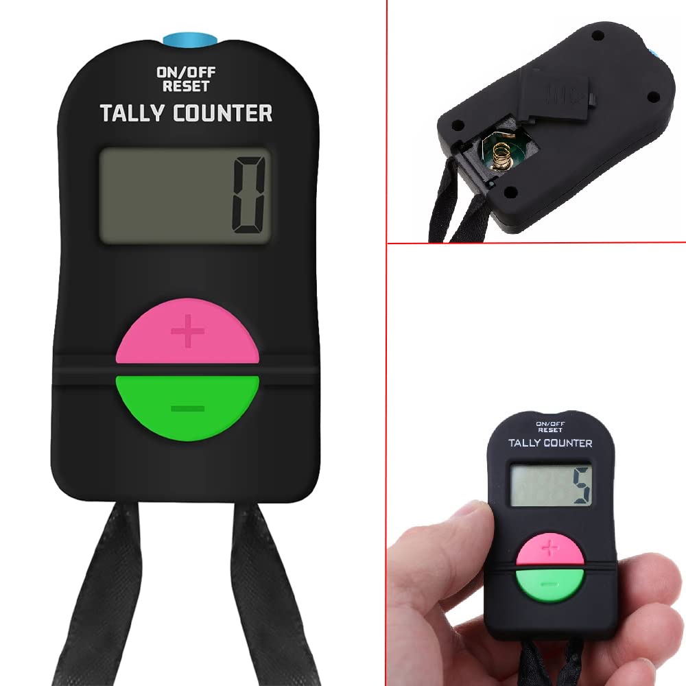 TopHomer 2 contatori elettronici per golf, calcio, digitale, nero, 6,3 x 3,4 x 1,5 cm