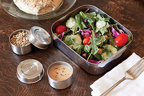 Image of Bits Kits Bento Box Lunch and Condiment Containers Bundle, Stainless Steel