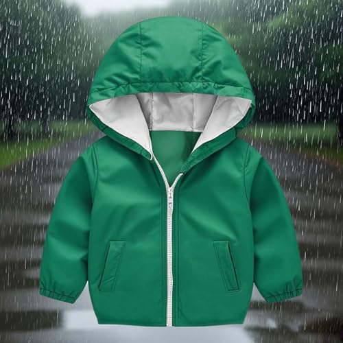 Little Girls Boys Rain Jacket Kids Raincoat Waterproof Hooded Rain Jackets Lightweight Breathable Outerwear for Zip2