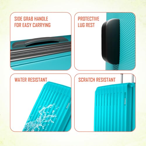 Image of Safari Genius Alley Set of 2 (Cabin + Medium) Trolley Bags Hard Case Polypropylene, 4 Wheels, 360 Degree Wheeling Luggage, Travel Bag, Suitcase for Travel, Trolley Bags for Travel, Scuba Blue