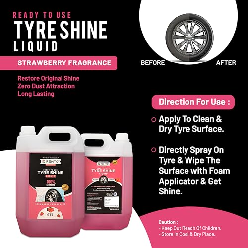 Image of Extreme Black Tyre Shine - Long Lasting Tyre Gloss & Dirt Repellent | Prevents Fading and Cracks | Non-Greasy Strawberry Scent