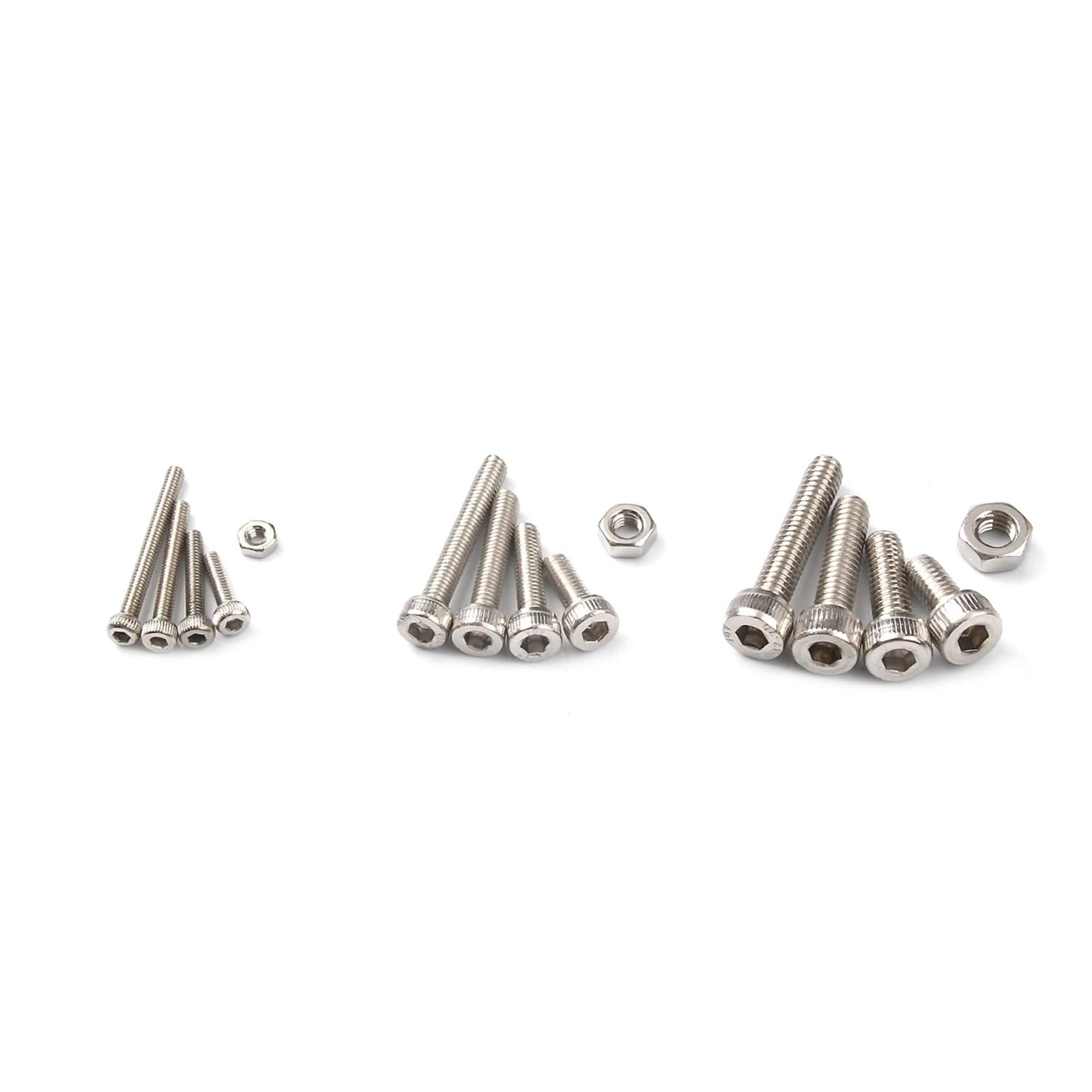 Kit Surtido de 480 Tornillos y Tuercas de Cabeza Hueca Hexagonal de Acero Inoxidable 304 M2 M3 M4