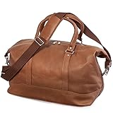 Mittelgroße Leder-Reisetasche für Frauen und Männer mit den Maßen (ca.): 45 cm x 33 cm x 24 cm, Gewicht 1.450 Gramm, Größe M, erhältlich in den Farben Schwarz, Braun und Cognac-Braun