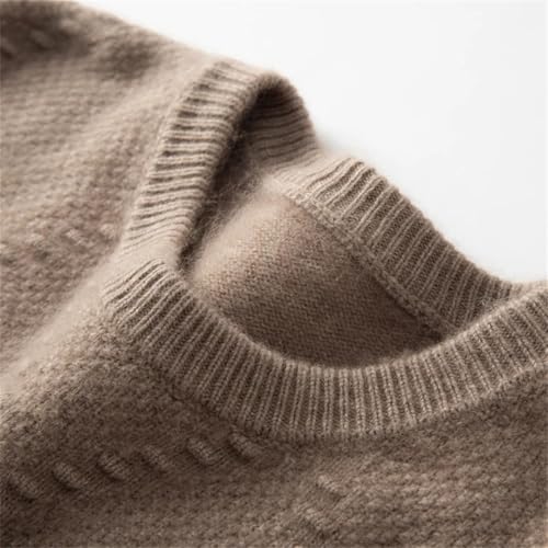 Men's Crew Neck 100 Pure Mink Cashmere Sweater Winter Thick Warm Pullover Casual Loose Long Sleeve Large Size3