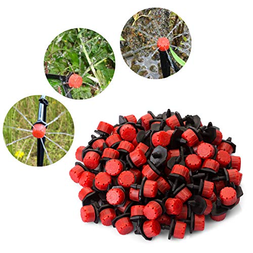 GWHOLE 100 Pz Gocciolatore Irrigazione a Goccia DIY Micro Goccia Sistema Automatico Irrigazione Tubo Gocciolatori Valvola Filtro Connettori Acqua Giardino Gocciolante