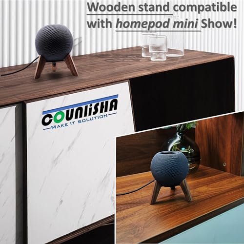 Image of Real Wood Stand for Homepod mini(2020 Released), Wooden Holder Tripod with Metal Frame,Safe Stable Mount with Anti-Slip Silicone pad Protects Home pod mini Speaker Well (Color:Walnut)