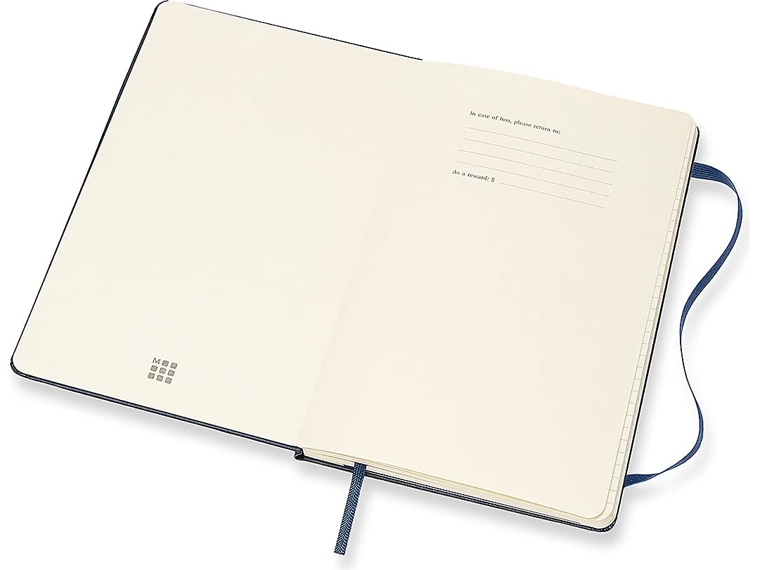 Moleskine Agenda Semainier 2022, Agenda Planner 12 Mois et Carnet de Notes Hebdomadaire avec Couverture Rigide, Grand Format 13 x 21 cm, Bleu Saphir, 144 Pages