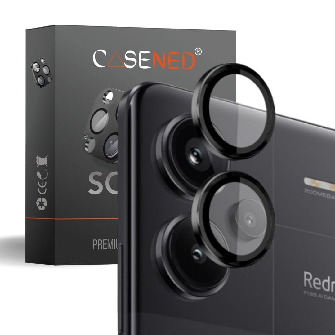 CASENED Camera Lens Protector for Redmi Note 13 Pro Plus - 9H Tempered Glass with Metal Ring, Scratch-Resistant Camera Glass Protector (Black) (B0CZ7GZZSN) Amazon Price History, Amazon Price Tracker