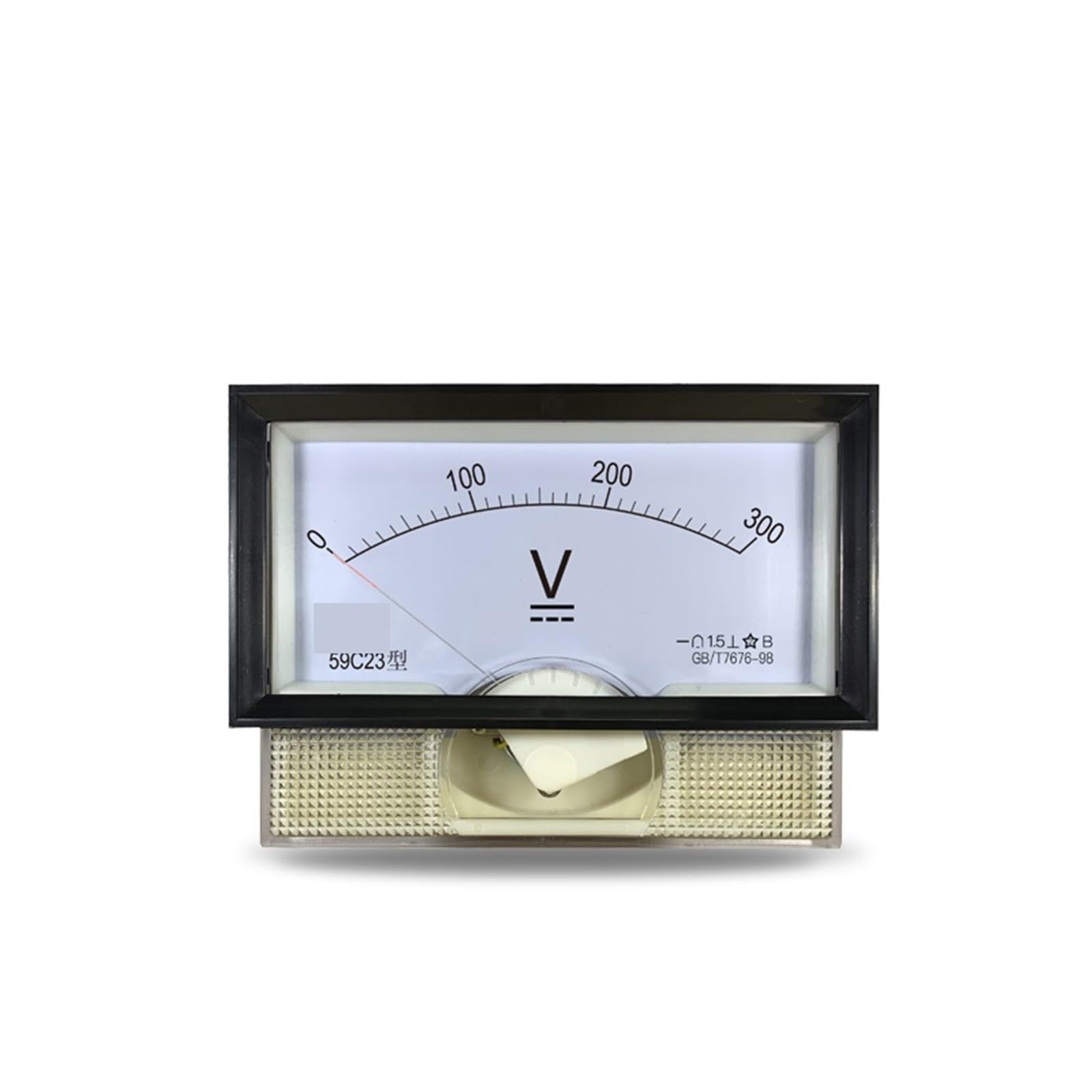 Voltmètre CC 5V encastrable avec cadre noir modèle 59C23 pour tableau électrique