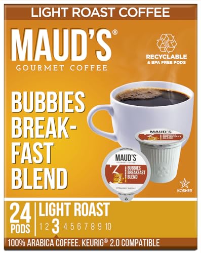 Image of Maud's Breakfast Blend Coffee Pods, 24 ct, Light Roast Coffee in Recyclable Single Serve Pods - 100% Arabica Coffee, Compatible with Keurig K Cups Maker